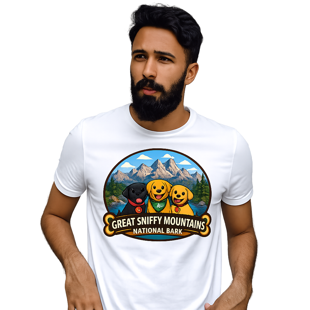 Great Sniffy Mountains National Bark Adult Cotton T-Shirt